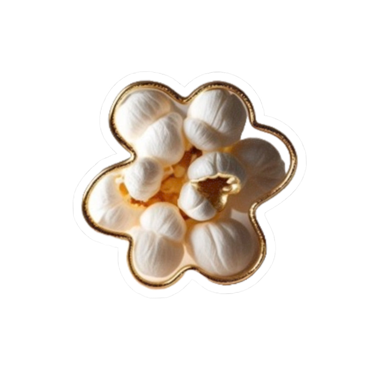 Popcorn Flower Kiss-Cut Stickers - Fun and Quirky Laptop Decals for Food Lovers
