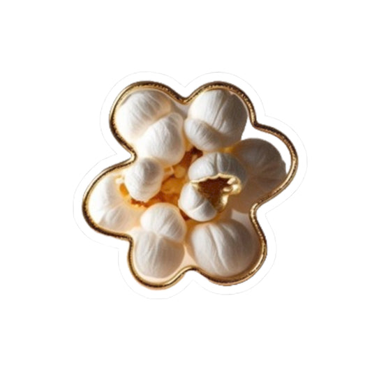 Popcorn Flower Kiss-Cut Stickers - Fun and Quirky Laptop Decals for Food Lovers