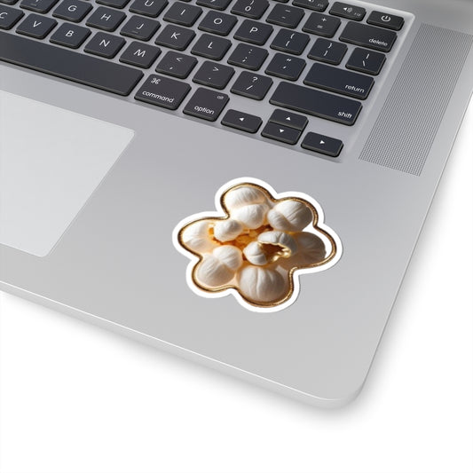 Popcorn Flower Kiss-Cut Stickers - Fun and Quirky Laptop Decals for Food Lovers
