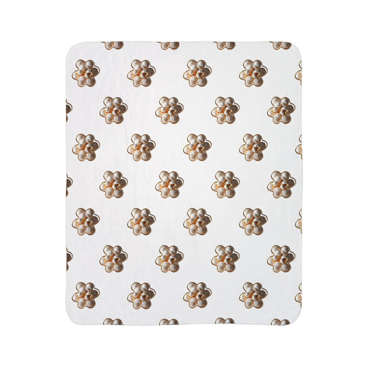 Cozy Floral Fleece Sherpa Blanket - Perfect for Home Decor & Gift Giving